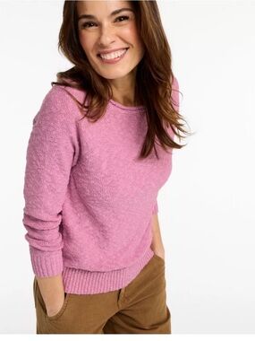 L.L. Bean cotton slub, salmon color Crewneck Pullover